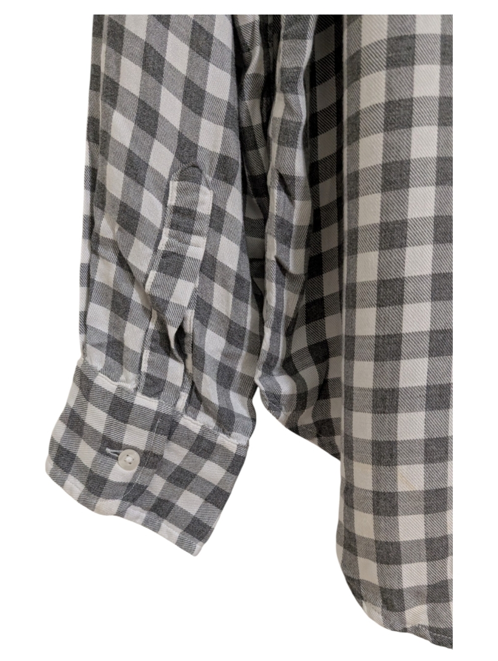 Frank & Eileen Eileen Gingham Button Up Shirt - Grey & White - Size Small - Picture 5 of 8